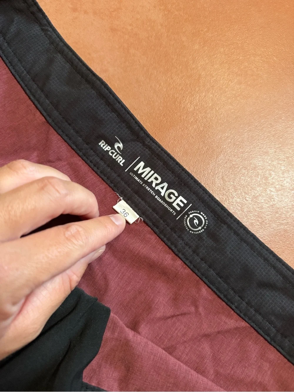 Rip Curl Maroon Boardshorts with Black Waistband